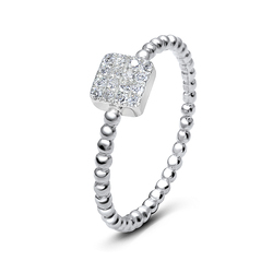 Cluster CZ Silver Ring NSR-2956